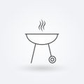 Barbecue grill outline icon. BBQ oven line sign. Vector illustration Royalty Free Stock Photo